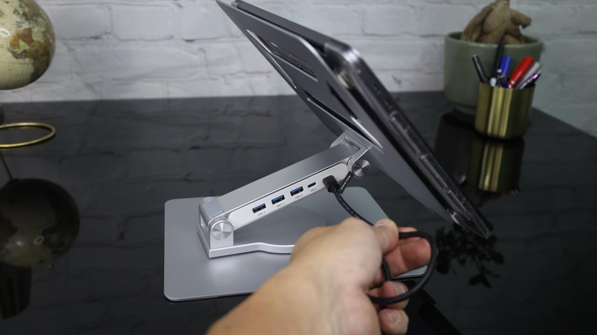 Adjustable Laptop Stand - 360° Rotating Base for 13-17