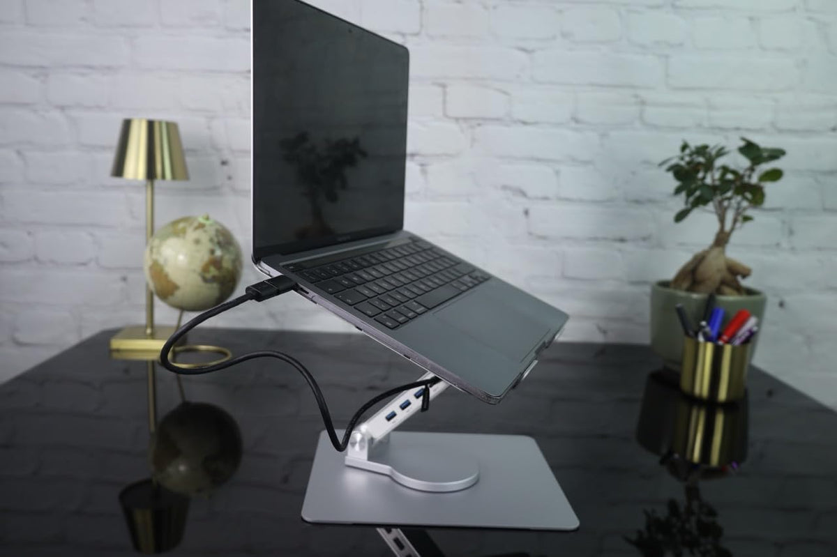 Adjustable Laptop Stand - 360° Rotating Base for 13-17